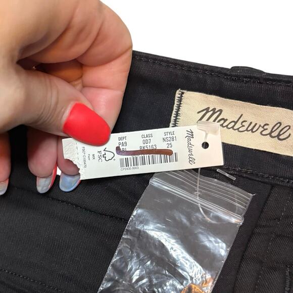 Madewell Low-Slung Baggy Utility Wide-Leg Pants Almost Black NWT 25 - Picture 9 of 9